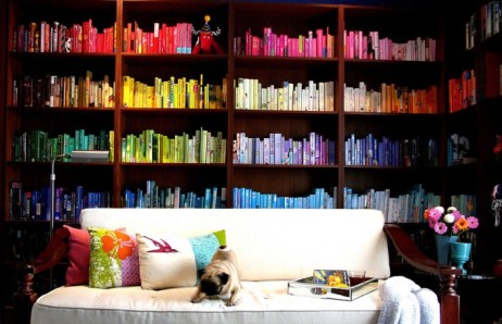 Como Organizar Livros - biblioteca-cores